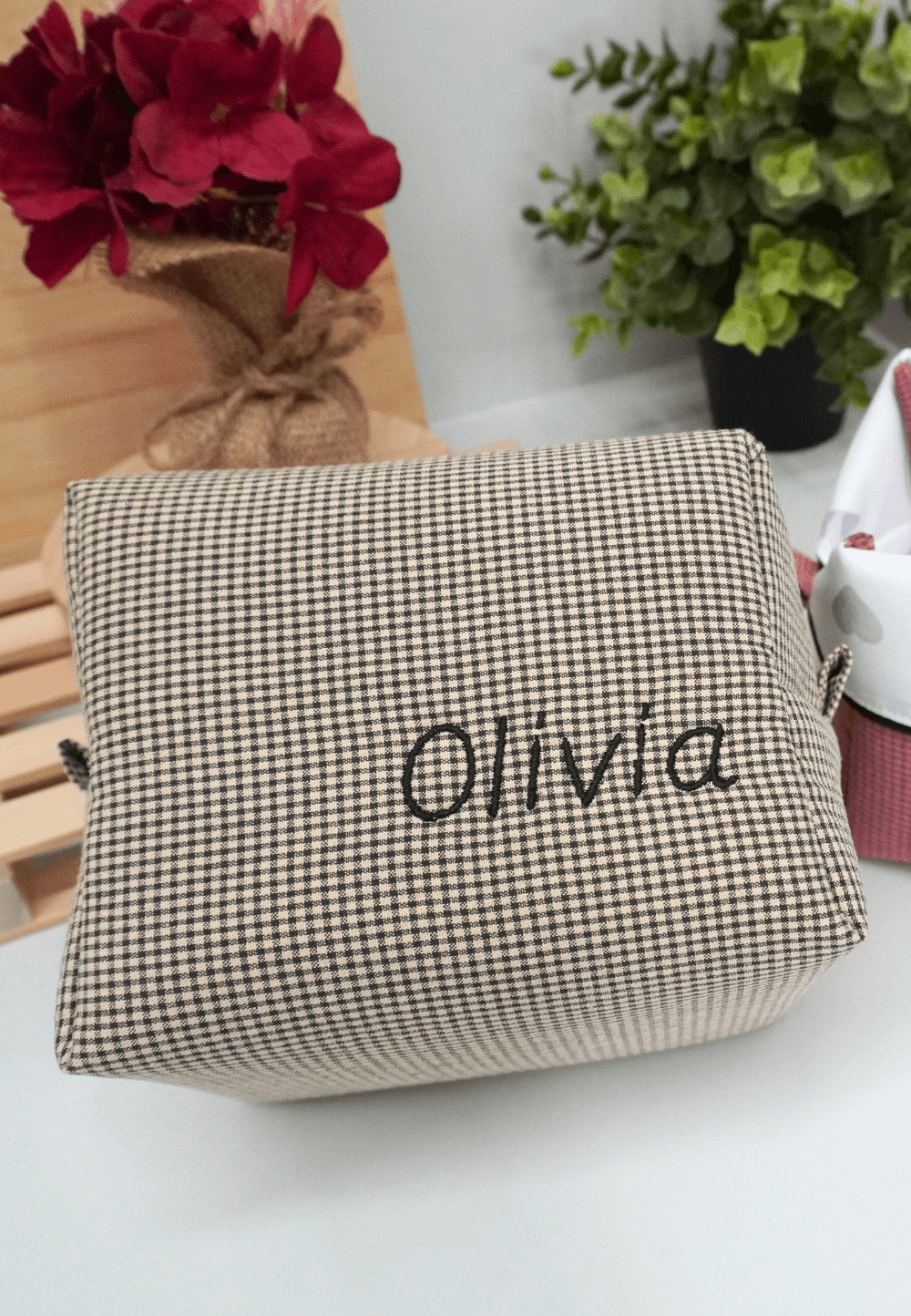 neceser personalizado hecho a mano tela