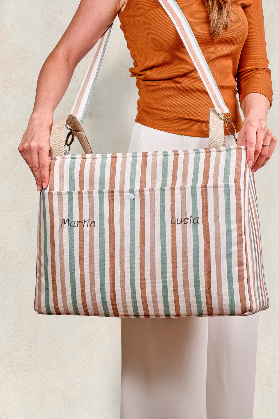 Bolso de carro gemelar Riviera Stripe