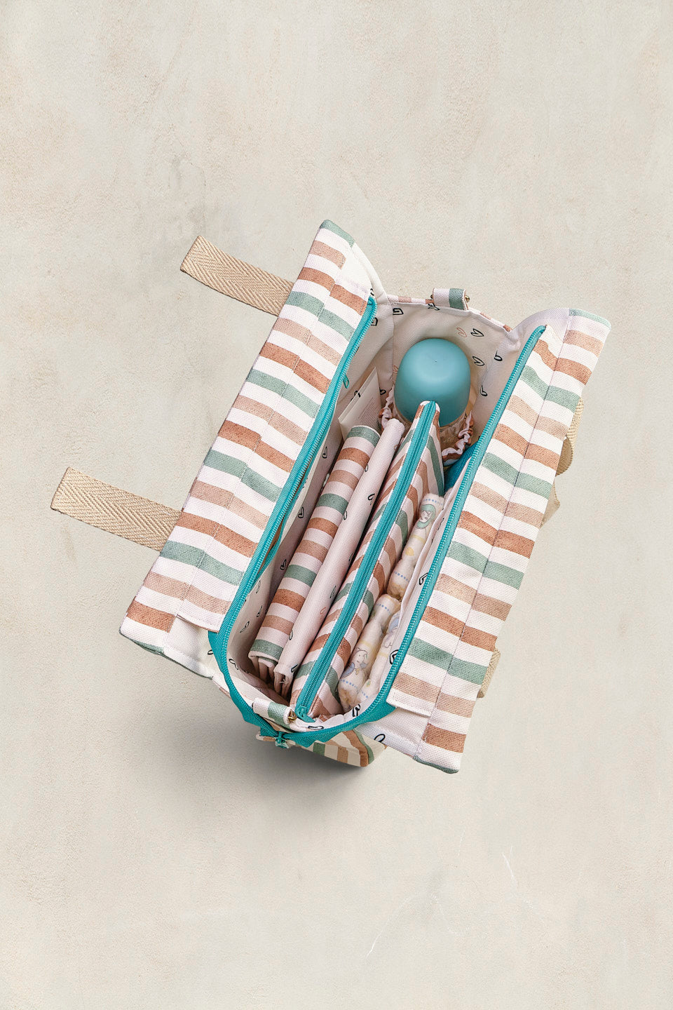 Bolso organizador mediano – Riviera Stripe – Equilibrio entre capacidad, orden y estilo