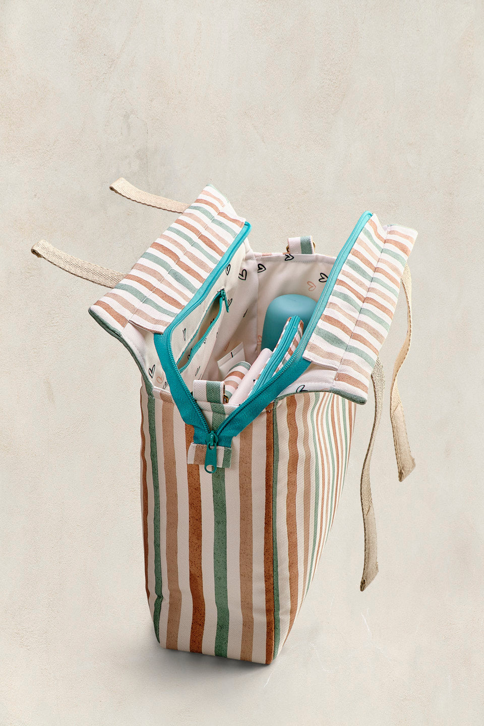 Bolso organizador mediano – Riviera Stripe – Equilibrio entre capacidad, orden y estilo