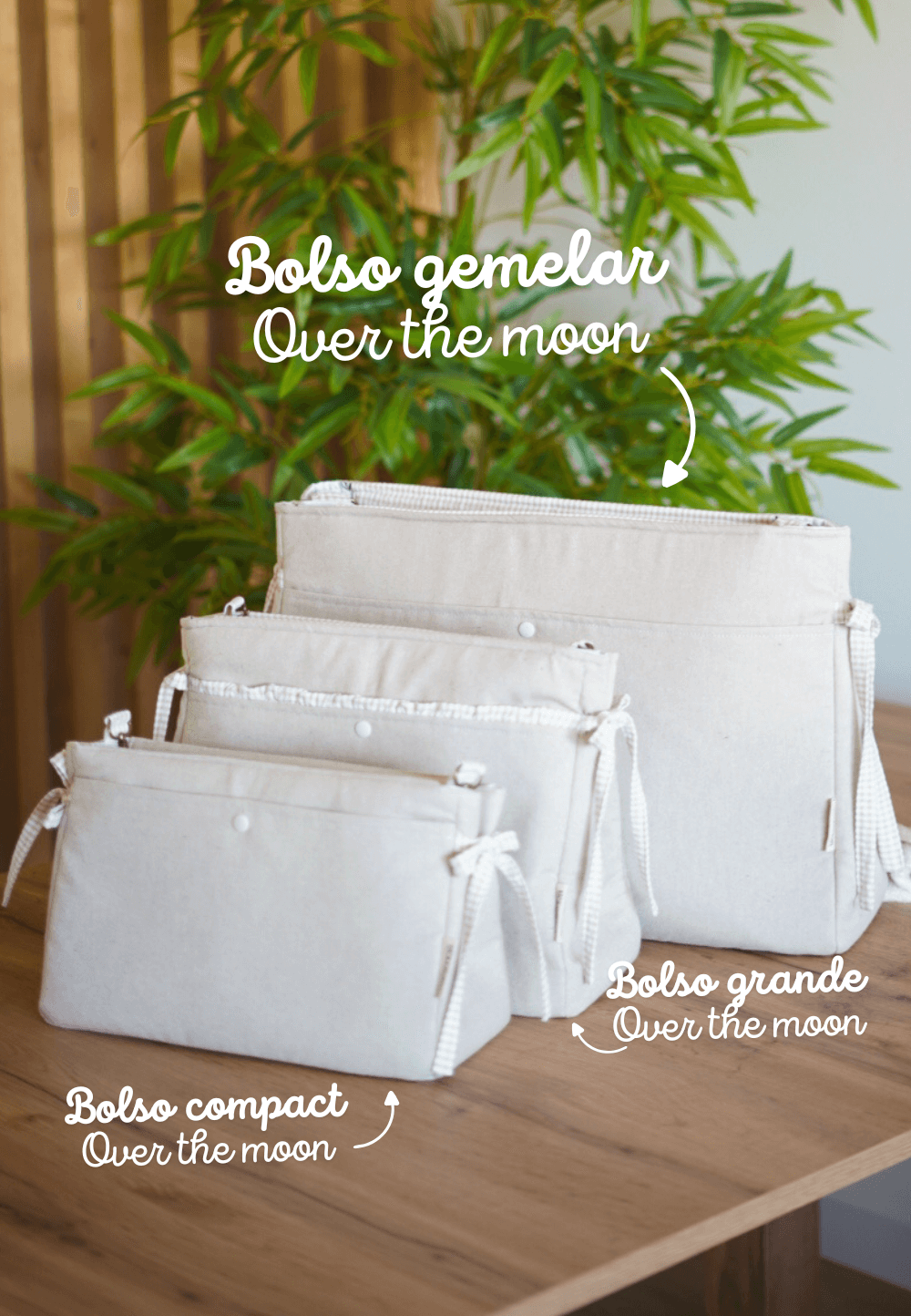 bolsos de carro beige y vichy