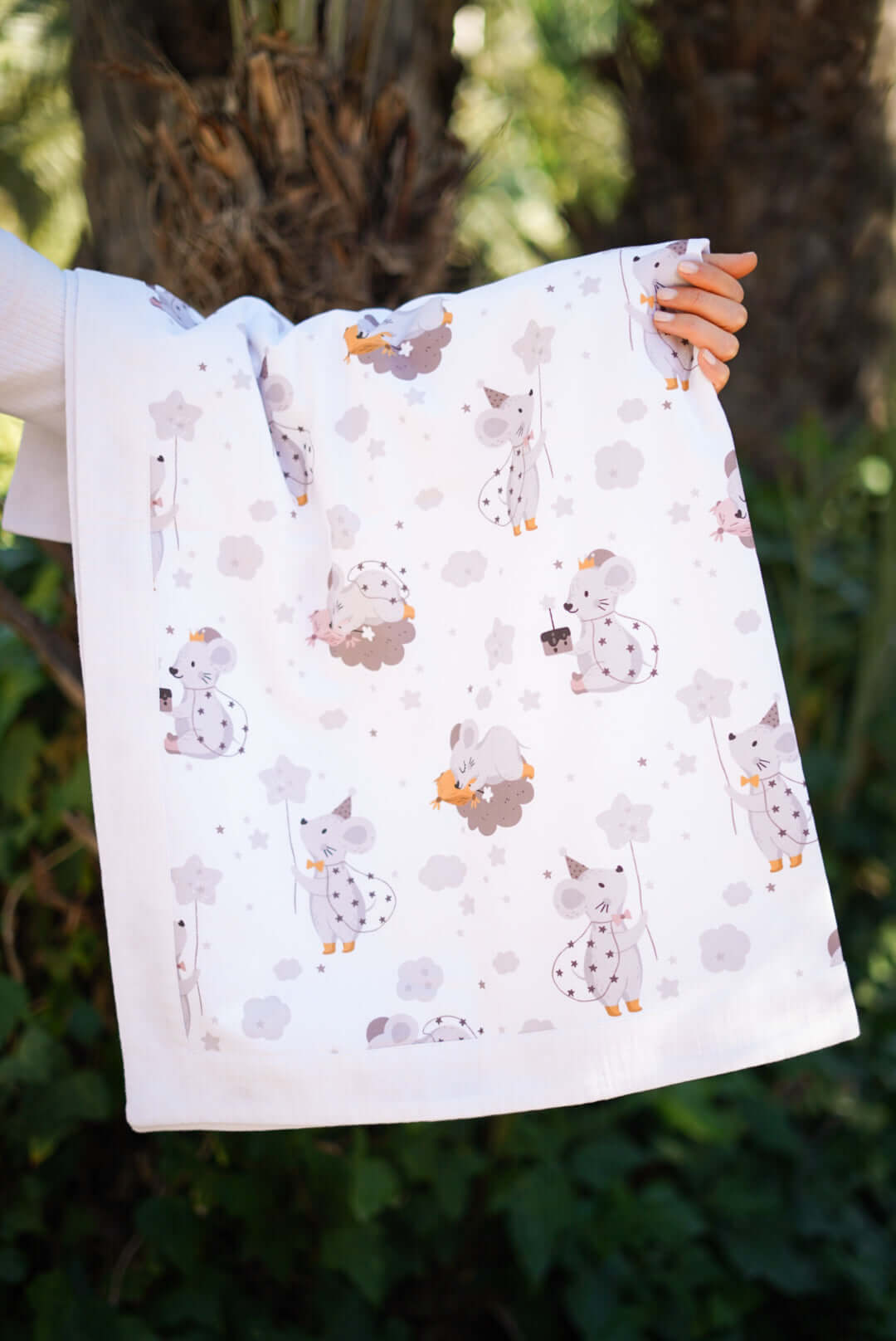mantita bebe suave con estampado de ratoncitos para regalo recien nacidos