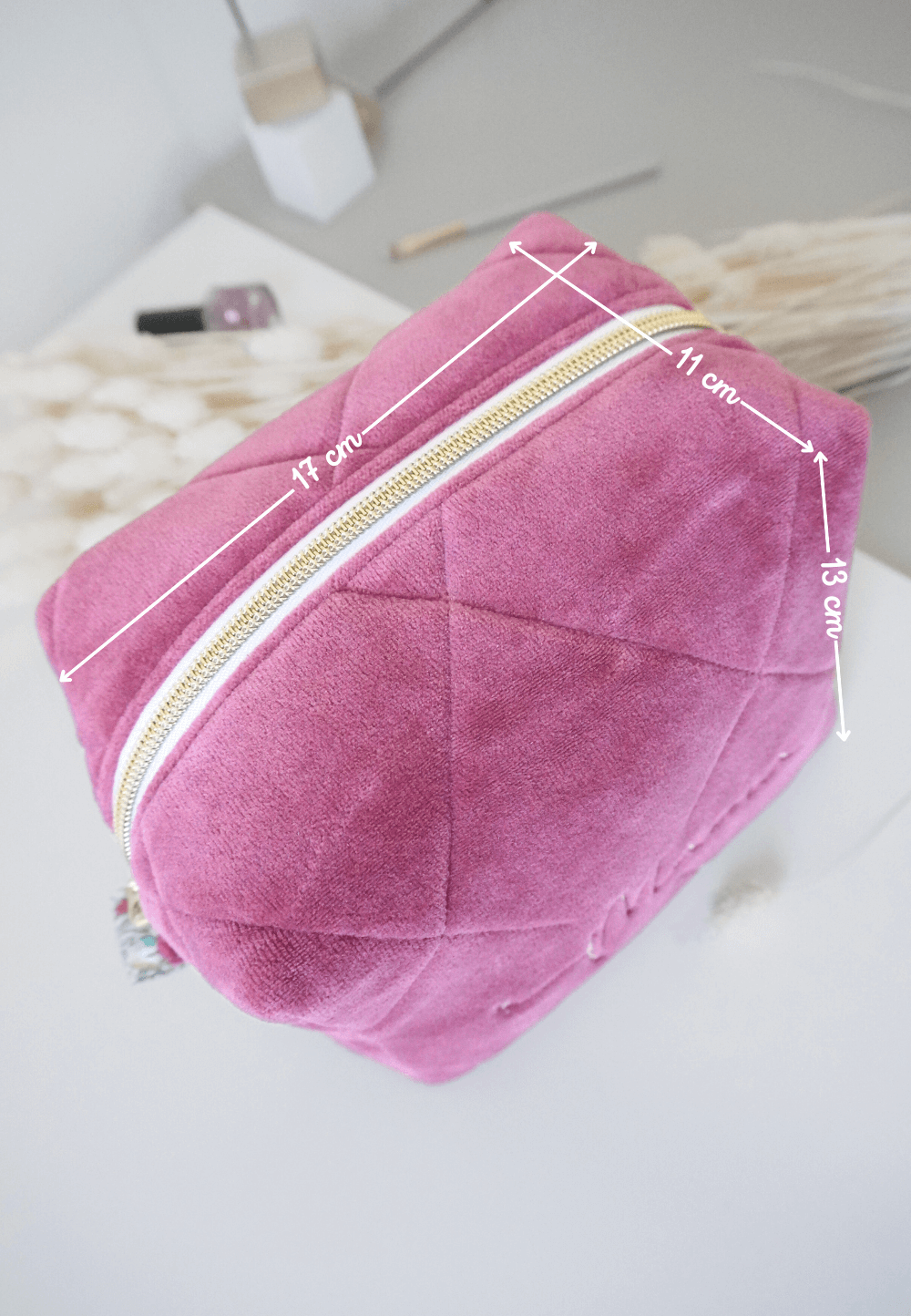 neceser de terciopelo rosa para mamá regalo dia de la madre, cumpleaños, jubilación