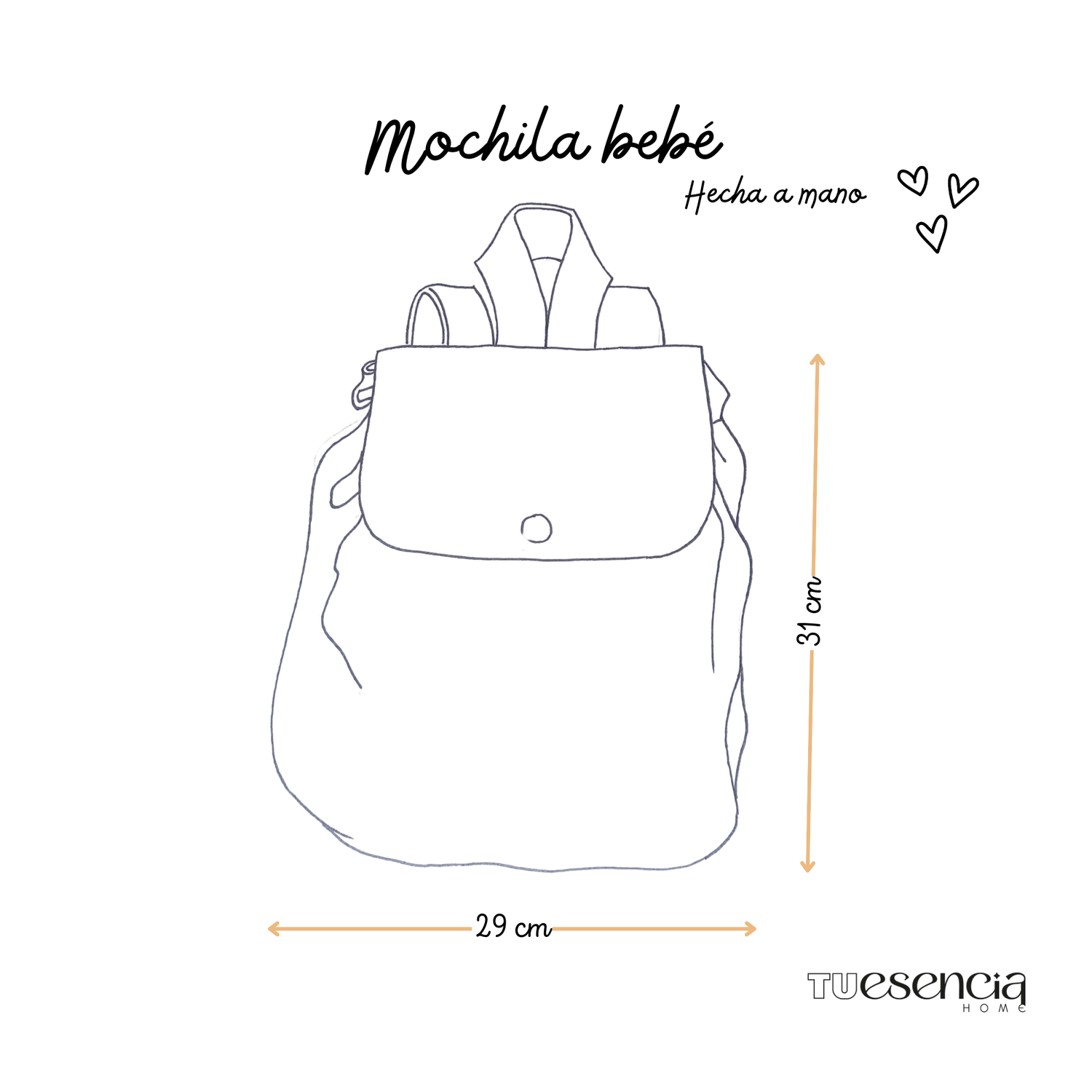medidas mochila bebe