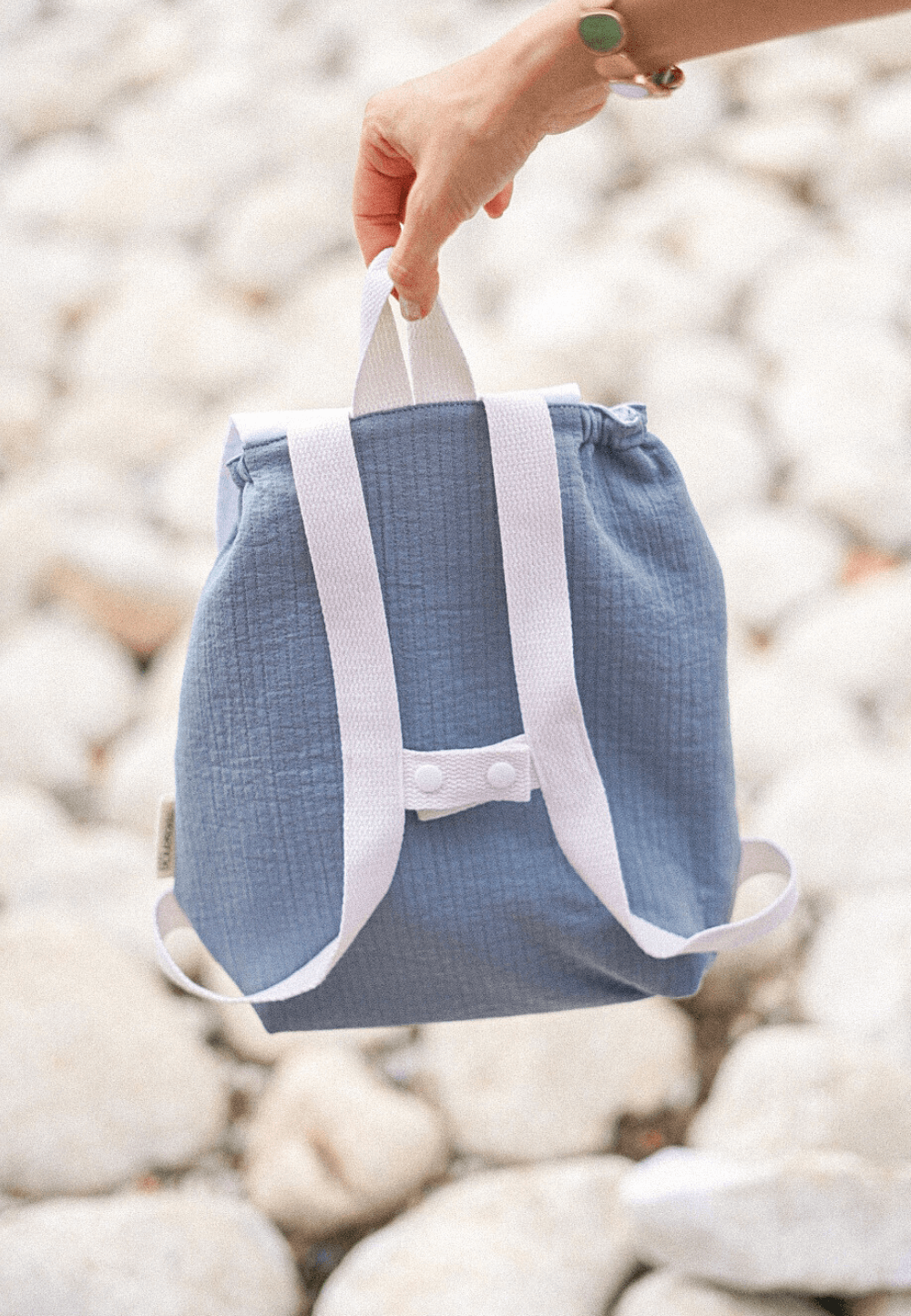 Mochila de tela para bebé de ballenas