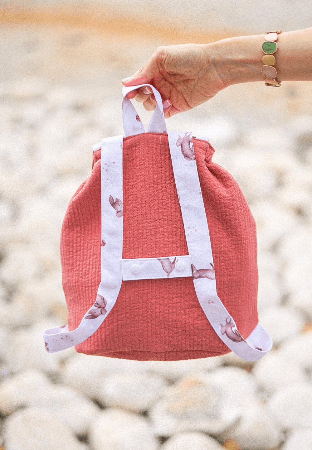 Mochila de tela para bebé perro salchicha