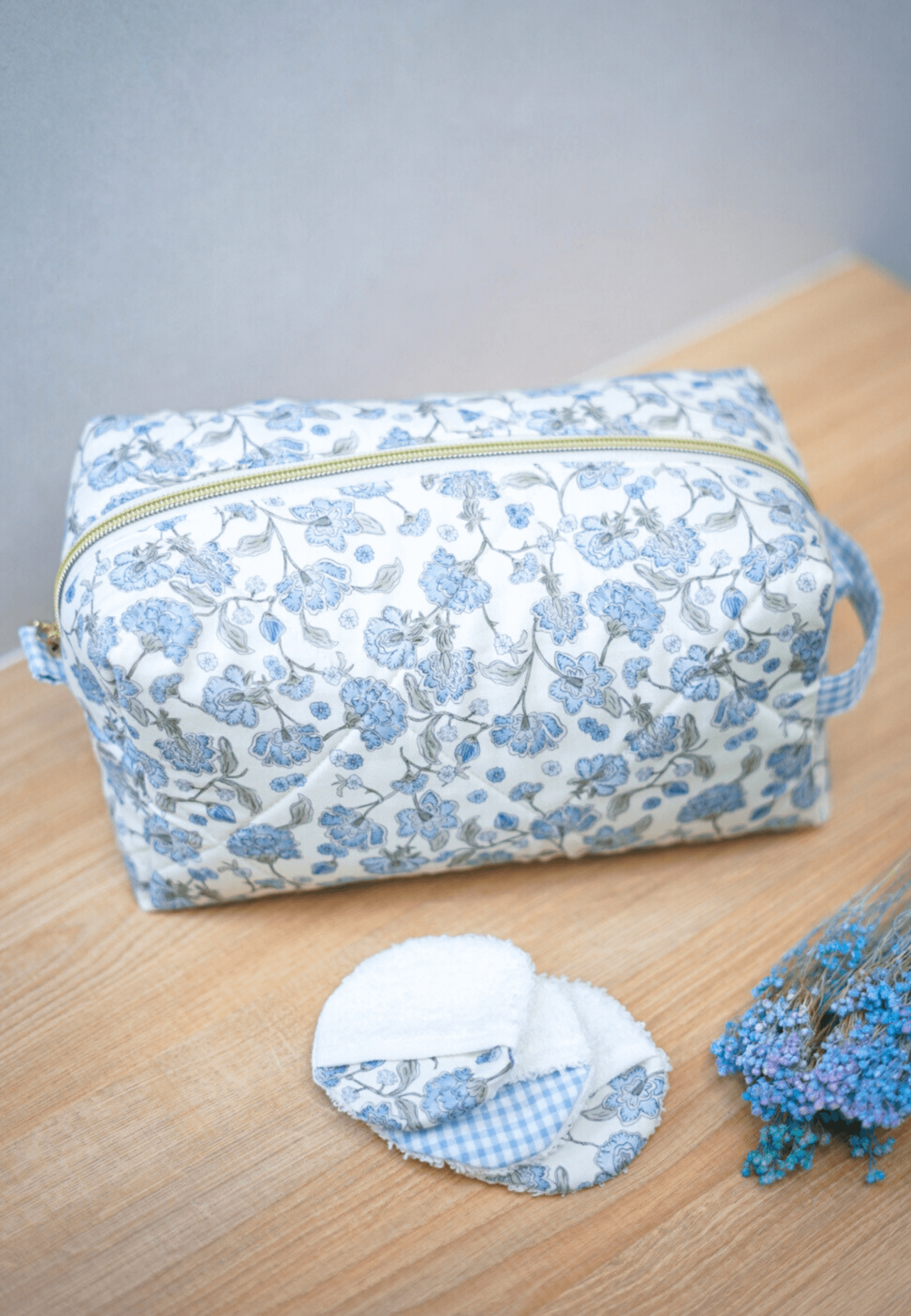 Neceser grande personalizado (L) Basket Haircare bag Blue Collection