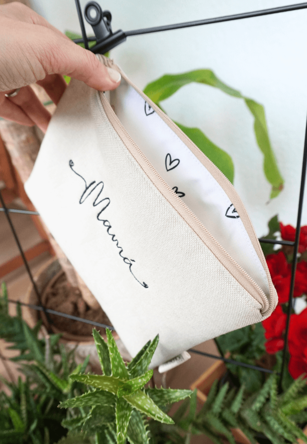 Neceser para regalar a mamá beige impermeable