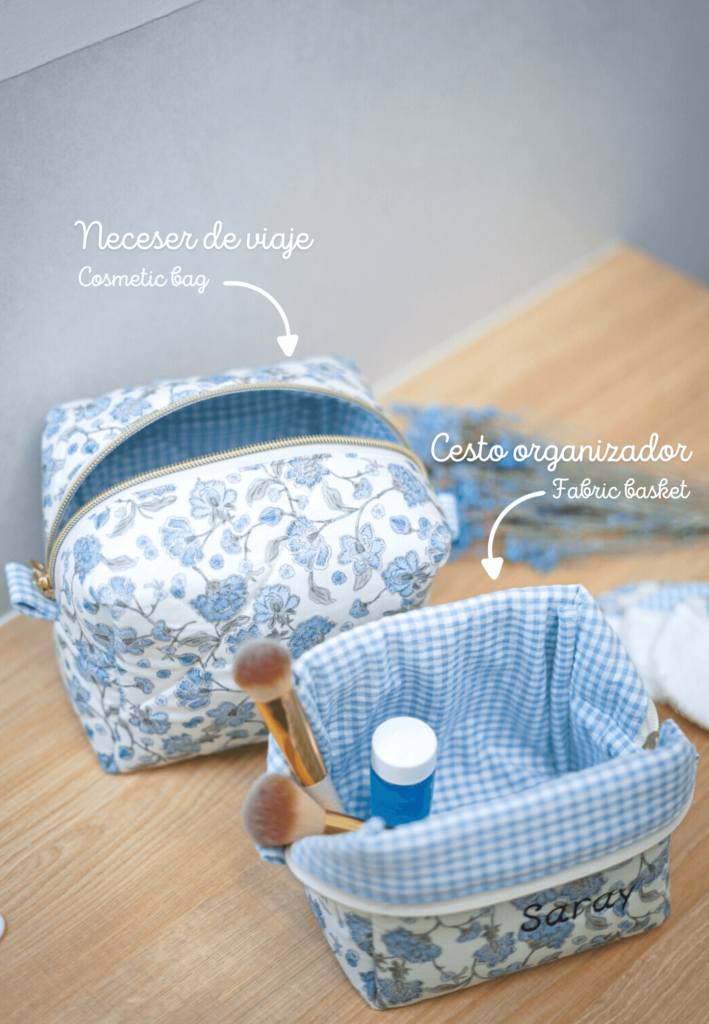 neceser personalizado mujer azul