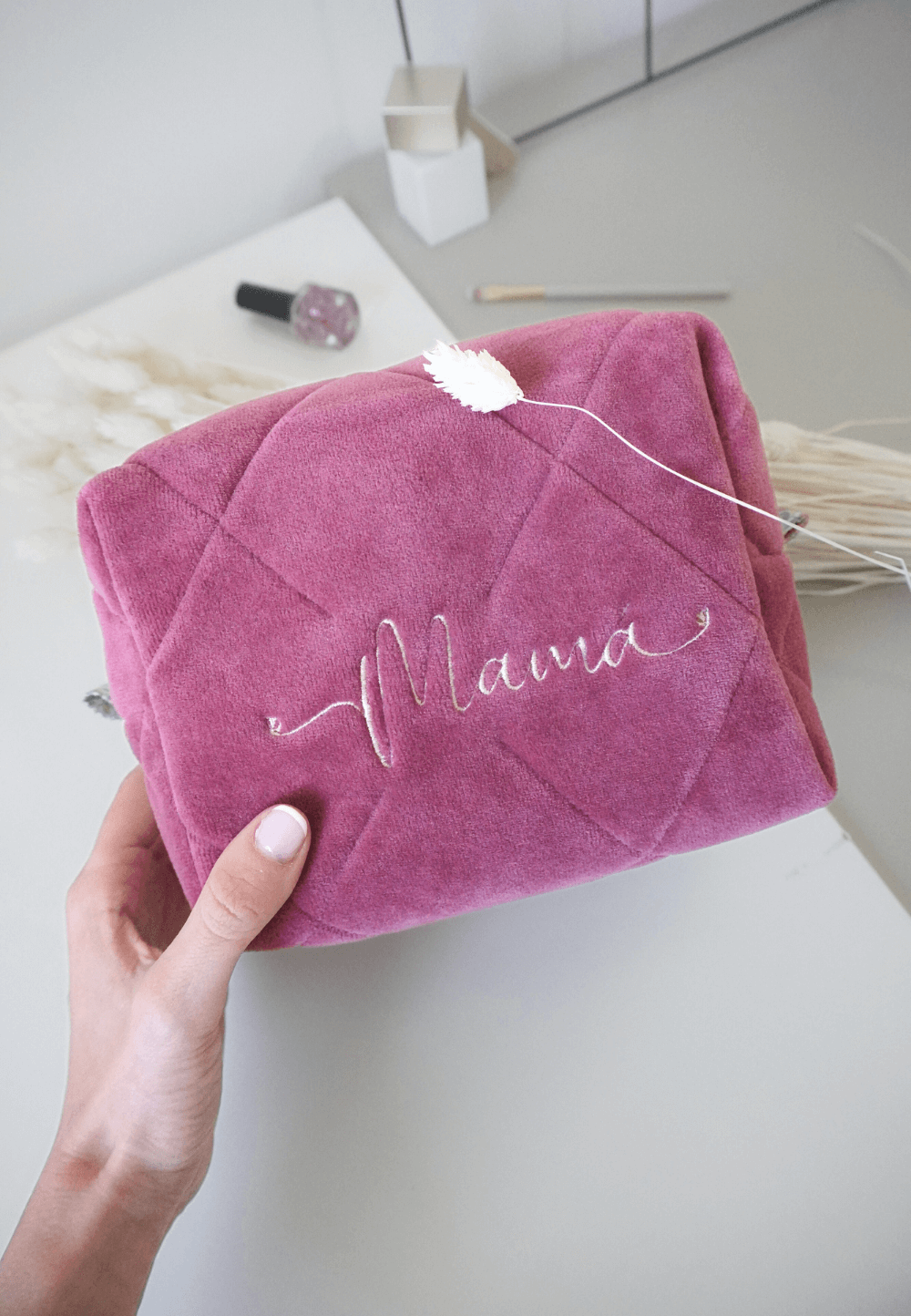 neceser regalo mamá terciopelo en evento especial, cumpleaños, día de la madre