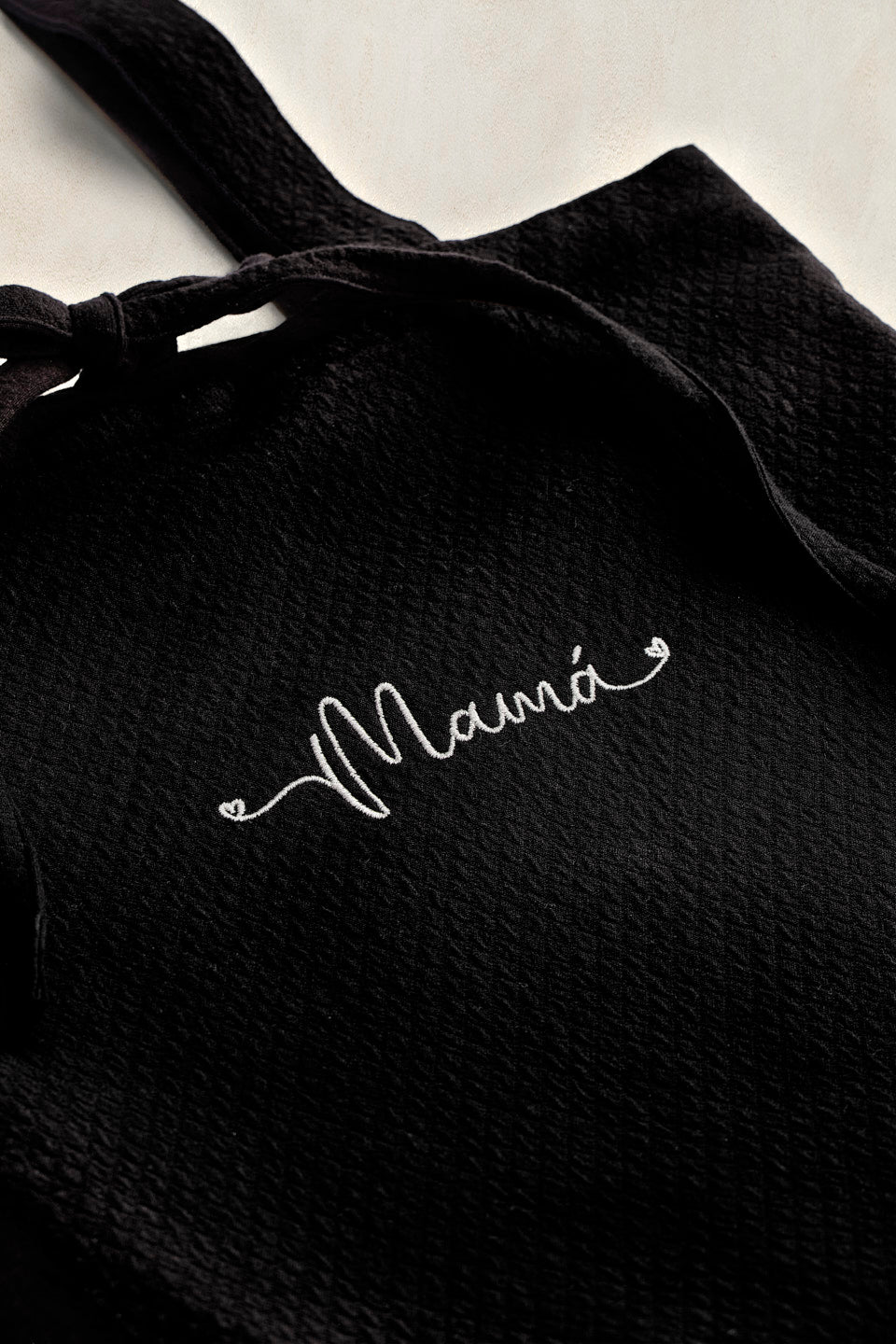 regalo mamá bordado bolso tote bag negra