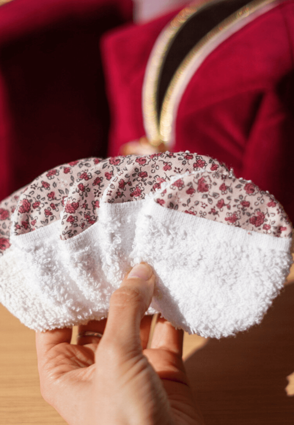 toallitas desmaquillantes hechas a mano reutilizables y lavables