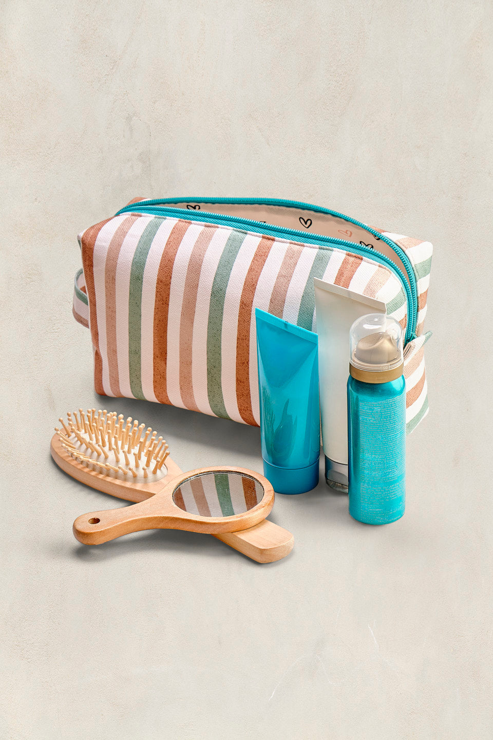 Set de dos neceseres Riviera Stripe – el combo ideal