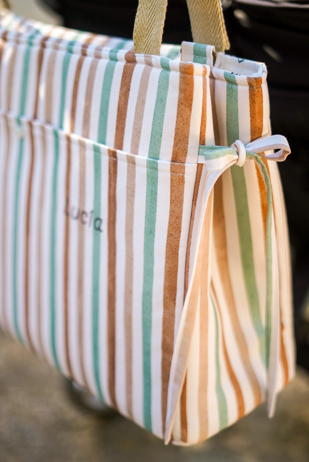 Bolso de carro gemelar Riviera Stripe · Personalizado · Capacidad XL