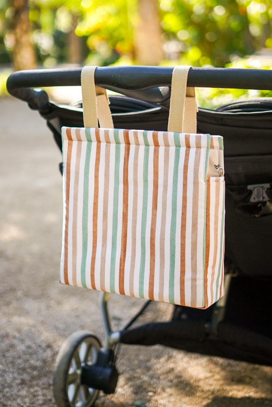 bolso de carrito a rayas organizador