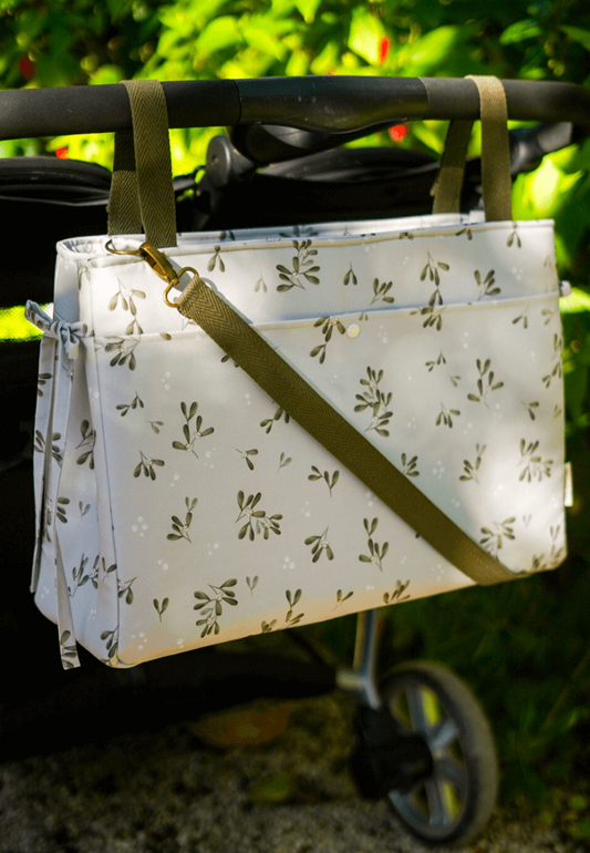 Bolso de carro gemelar Olive Bloom · Novedad · Capacidad XL