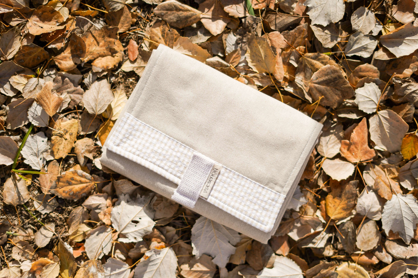 cambiador bebe portatil impermeable de tela beige