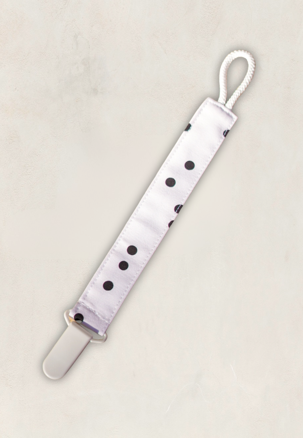 Chupetero personalizable Black Dots · Algodón orgánico