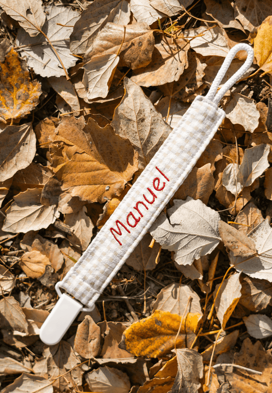 chupetero personalizado bebe over the moon con nombre bordado