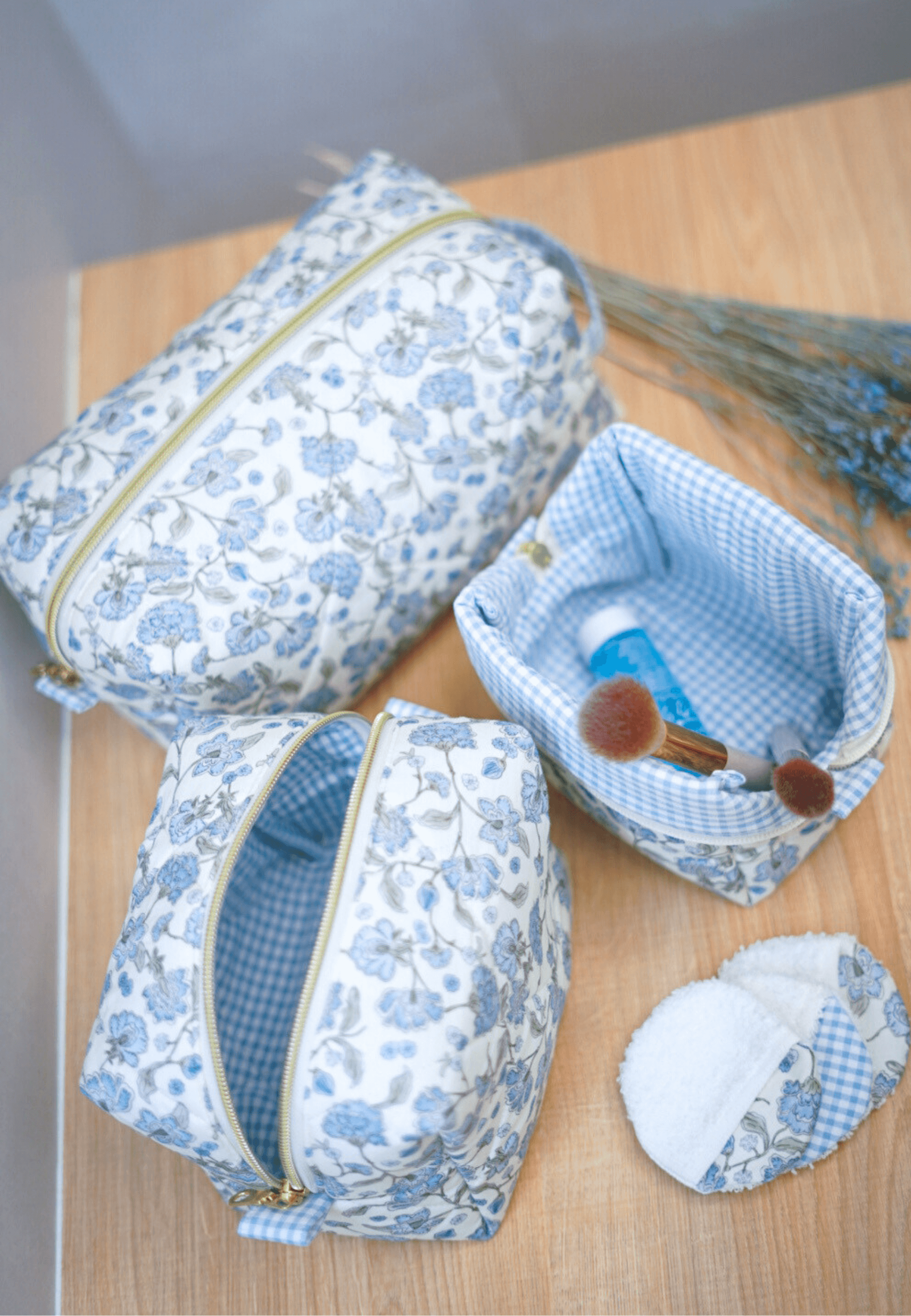 conjunto de neceseres de viaje personalizados azul
