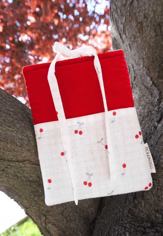 funda roja para ebook kindle paperwhite roja intenso con cerezas rojas