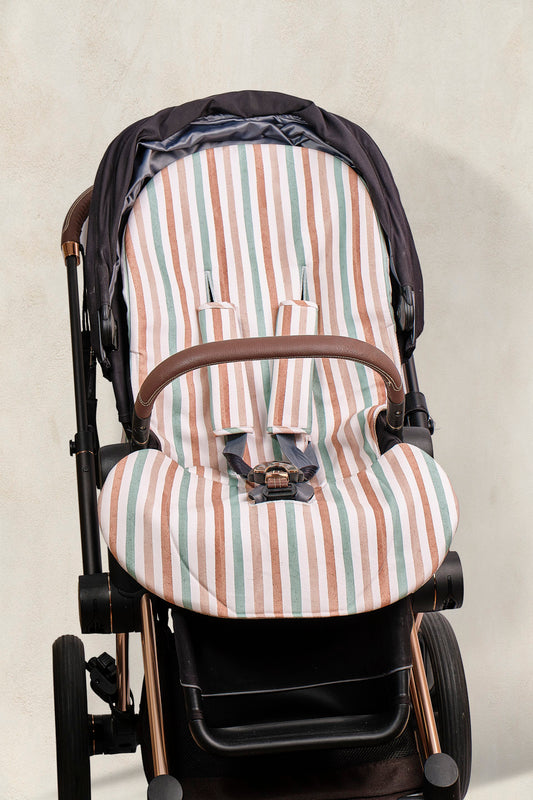 Funda para silla de paseo Cybex – Riviera Stripe  – Acolchada, lavable y transpirable