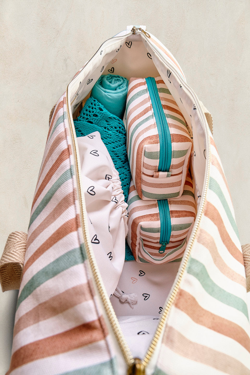 Bolsa de viaje – Riviera Stripe – Grande, elegante y personalizable