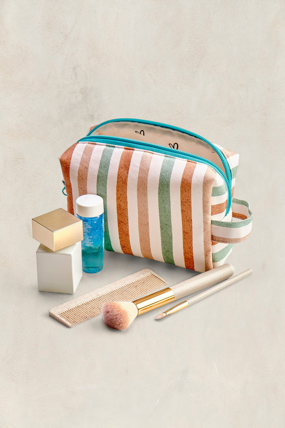 Set de dos neceseres Riviera Stripe – el combo ideal