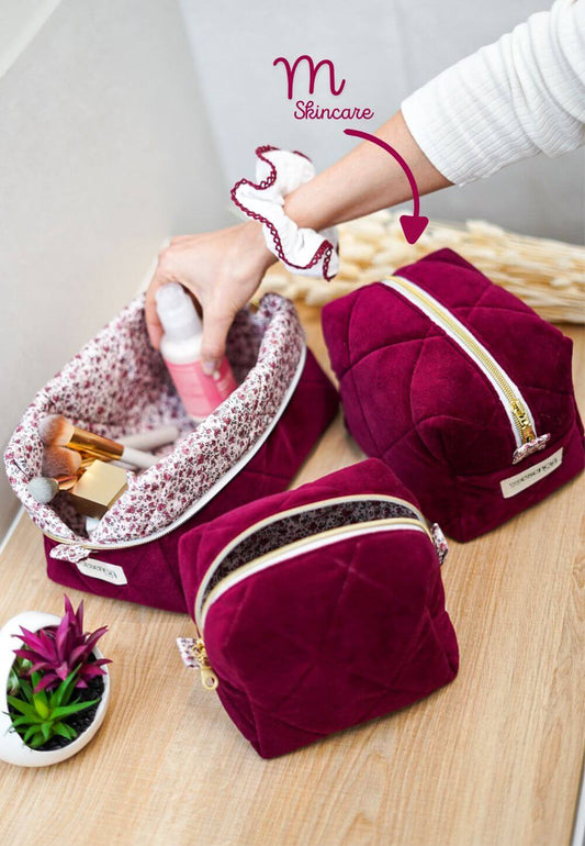 Neceseres de viaje a juego para mujer de diseño y lujo terciopelo impermeable