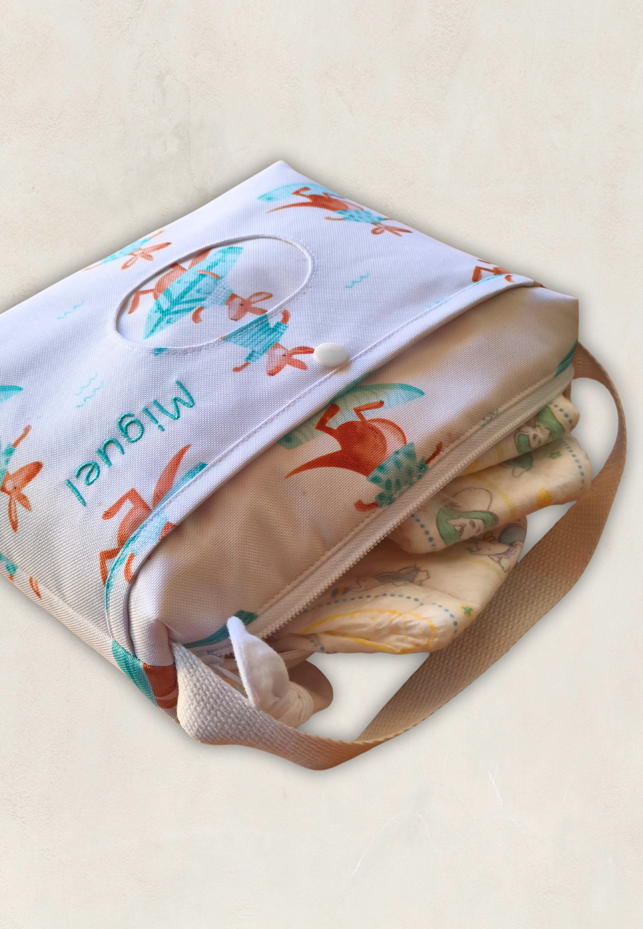 Pañalera Kangaroo Surf · Personalizada · Impermeable