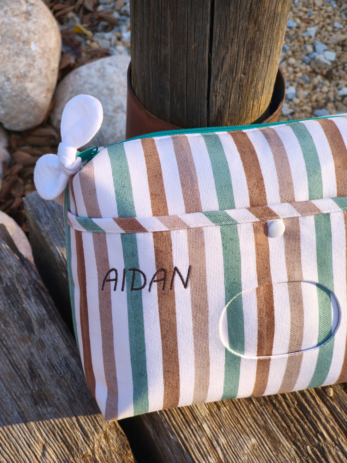 Pañalera gemelar Riviera Stripe · XL · Personalizada