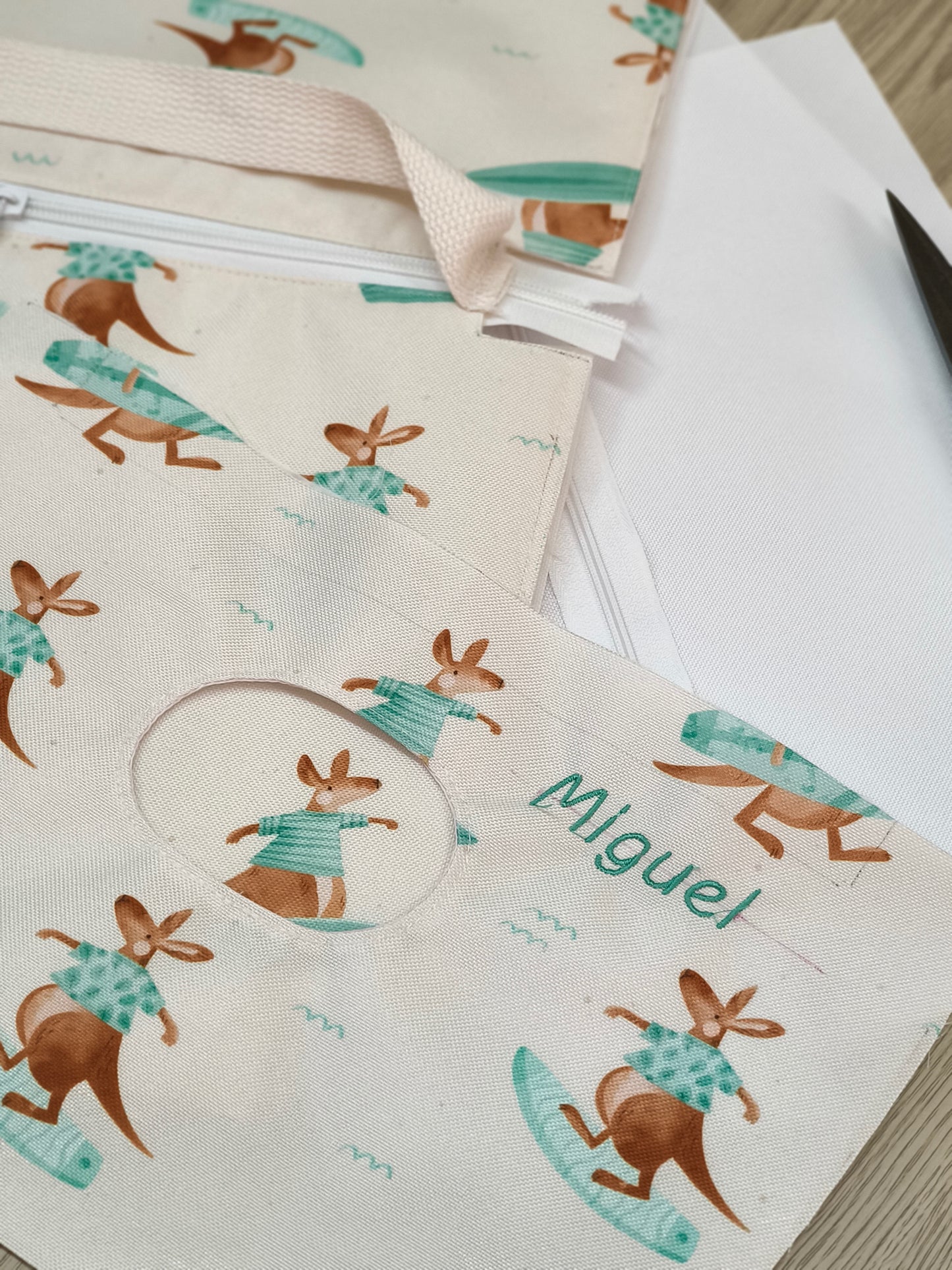 Pañalera Kangaroo Surf · Personalizada · Impermeable