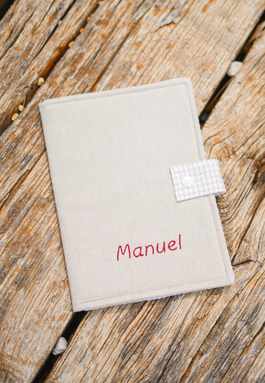 porta documentos personalizado con nombre el bebé over the moon