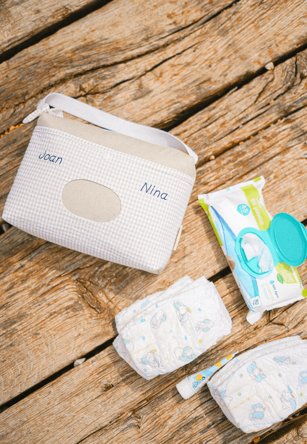 Personalized XL diaper bag for twins, porta pañales xl para mellizos y gemelos personalizada con nombres bordados