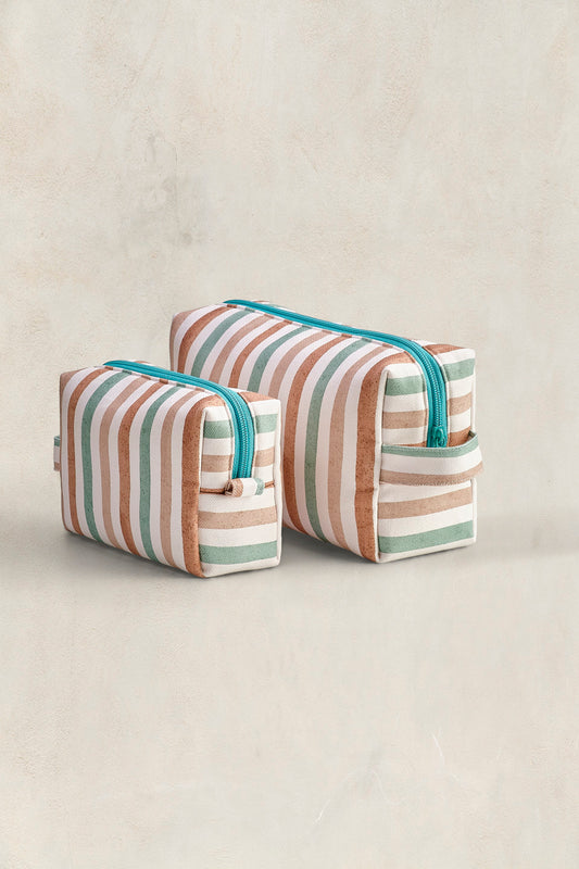 Set de dos neceseres Riviera Stripe – el combo ideal