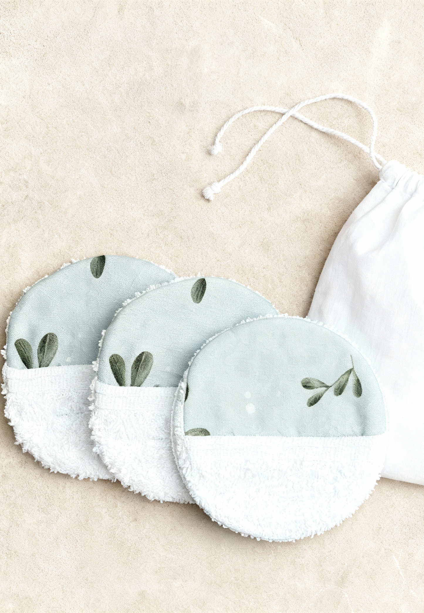 Set de 3 Toallitas desmaquillantes Olive Bloom · Reutilizables