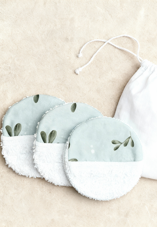 Set de 3 Toallitas desmaquillantes Olive Bloom · Reutilizables