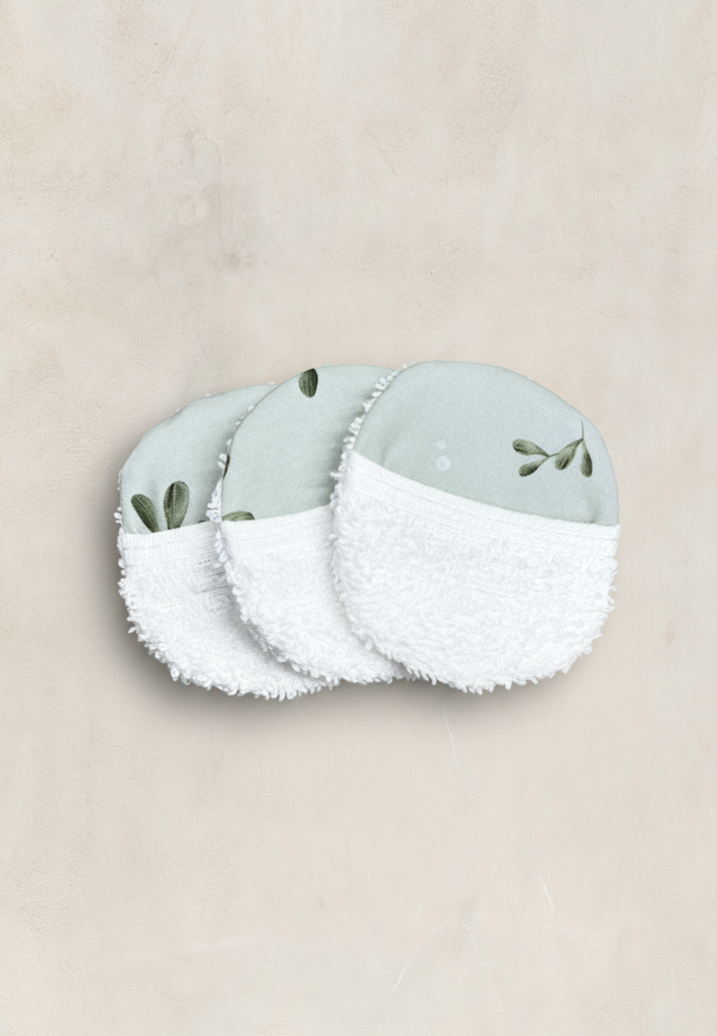 Set de 3 Toallitas desmaquillantes Olive Bloom · Reutilizables