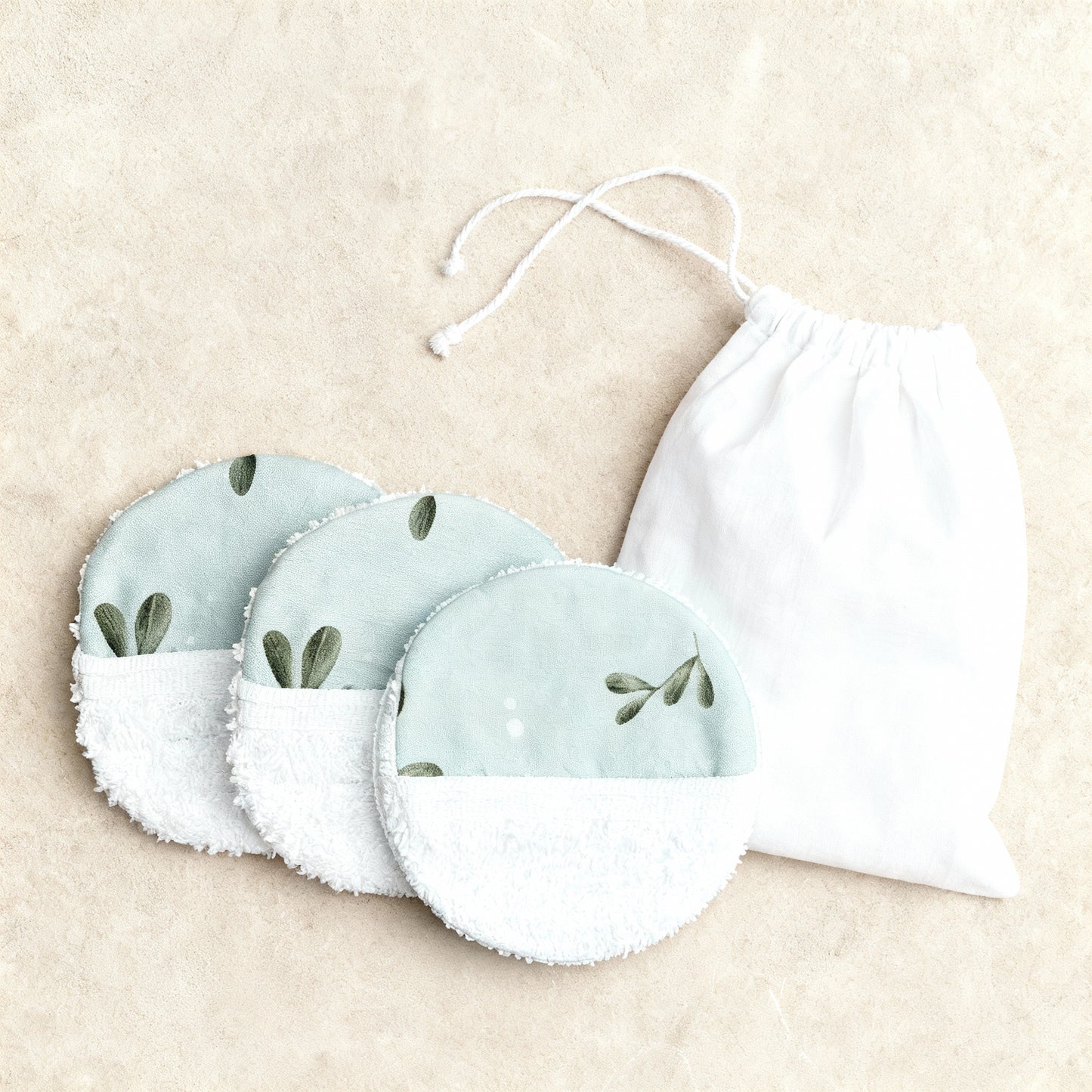 Set de 3 Toallitas desmaquillantes Olive Bloom · Reutilizables